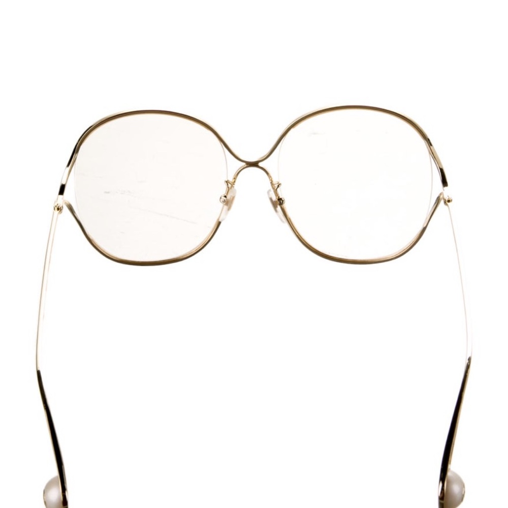 Gucci Gold Wireframe Oversized Round Glasses - Picture 4 of 6